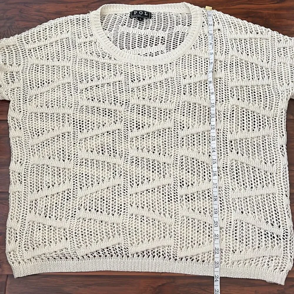 POL Cream Color Sheer Sweater